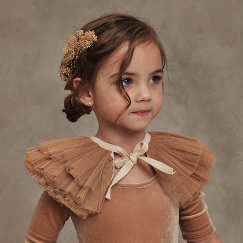Noralee Ruffle Tulle Collar - Apricot