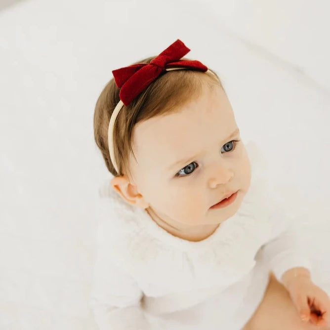Copper Pearl Ribbon Nylon Bow Headband | The Baby Cubby