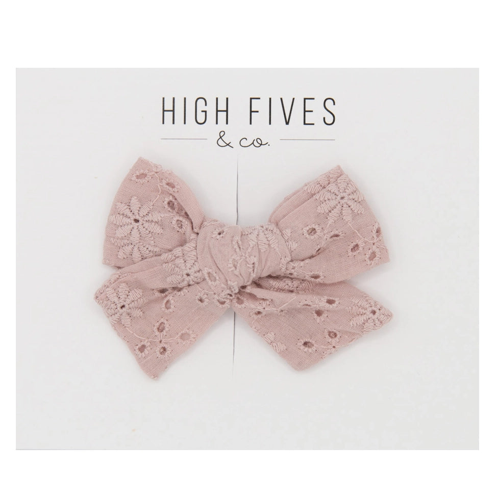 High Fives Eyelet Bow Clip | The Baby Cubby