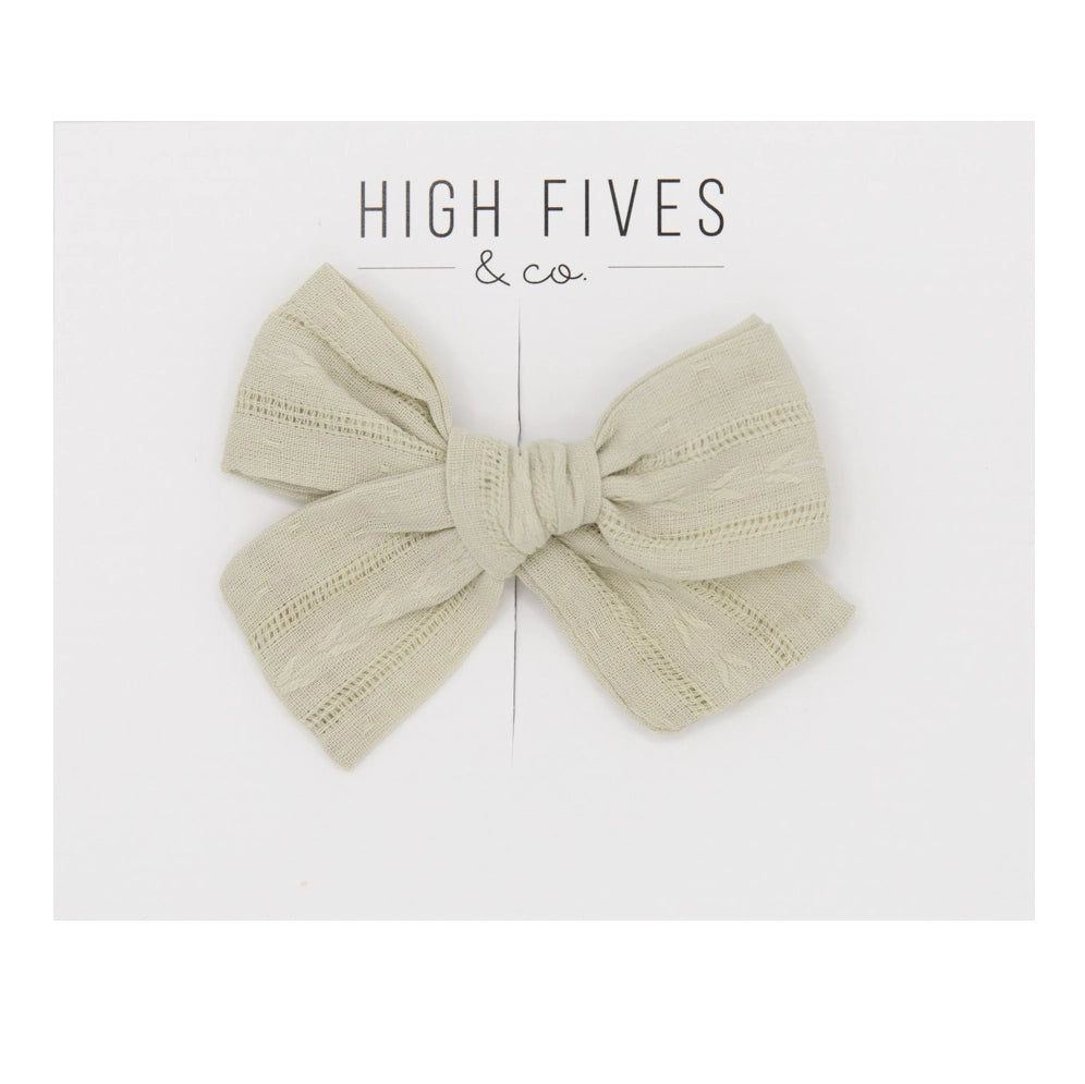 High Fives Textured Bow Clip | The Baby Cubby