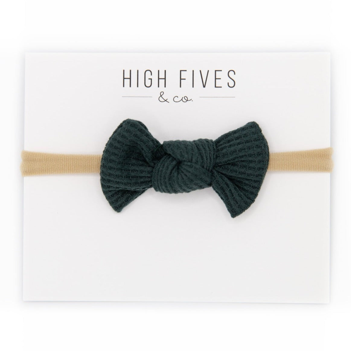 High Fives Waffle Knot Bow Nylon Headband | The Baby Cubby