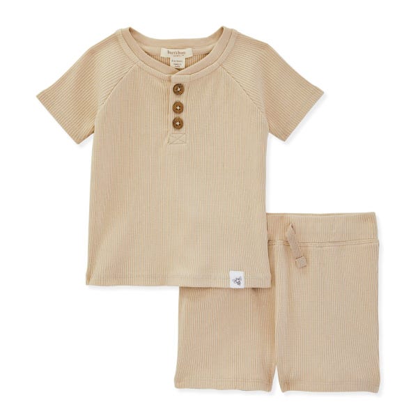Burt's Bees Organic Cotton Ribbed Tee & Short Set - Fossil | The Baby …