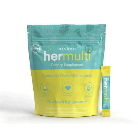 Mixhers Hermulti Daily Multivitamin Dietary Supplement - 30 Sticks - Variety Pack - Coconut / Fruity Pop