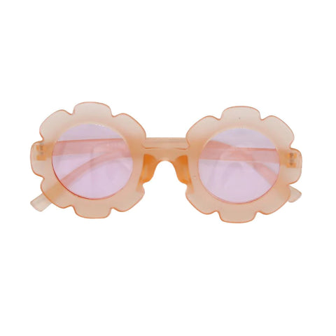 The Baby Cubby Kids' Flower Sunglasses - Clear Coral with Pink Lenses