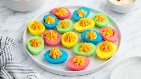 colorful deviled eggs