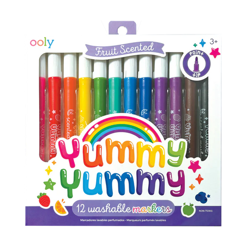 OOLY Yummy Yummy Scented Markers - Set of 12 - Point Tips Front Package