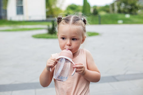toddler drinking water